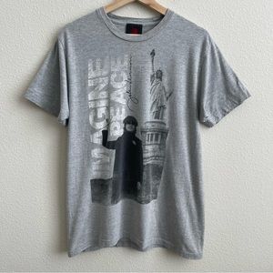 ZION ROOTSWEAR Light Grey John Lennon Imagine Peace NYC Short Sleeve Graphic Tee